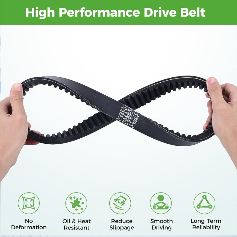 10L0L Golf Cart Clutch Drive Belt for Yamaha G1 G3 2 Cycle Gas Models 1978-1989,OEM# J10-46241-00-00, J17-46241-00-00