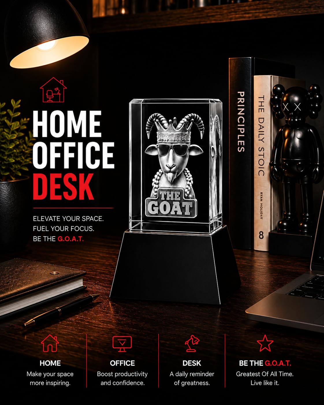 Gen Beta Goat Trophy Award – Funny Trophy for Adults, Crystal Goat Statue & Hypebeast Room Decor – Unique Awards and Trophies Gift for Brother, Boyfriend & Men Who Have Everything