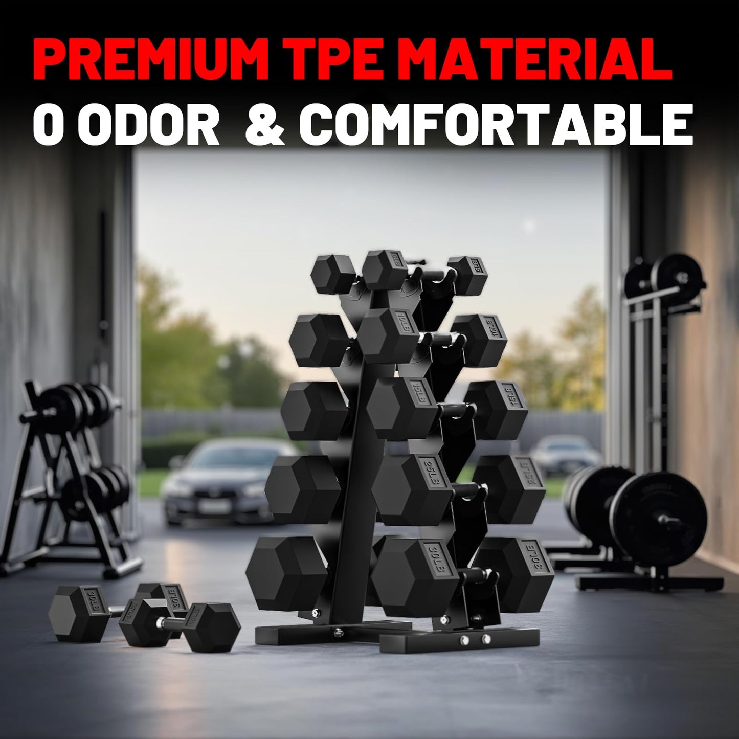 PAPABABE Hex Dumbbell Set of 2, 8 lb dumbbells pair, 8 Pound Weight Dumbbells for Women & Men, Hand Weights for Strength Training, Free Weights,pesas para ejercicios (8 Pair)