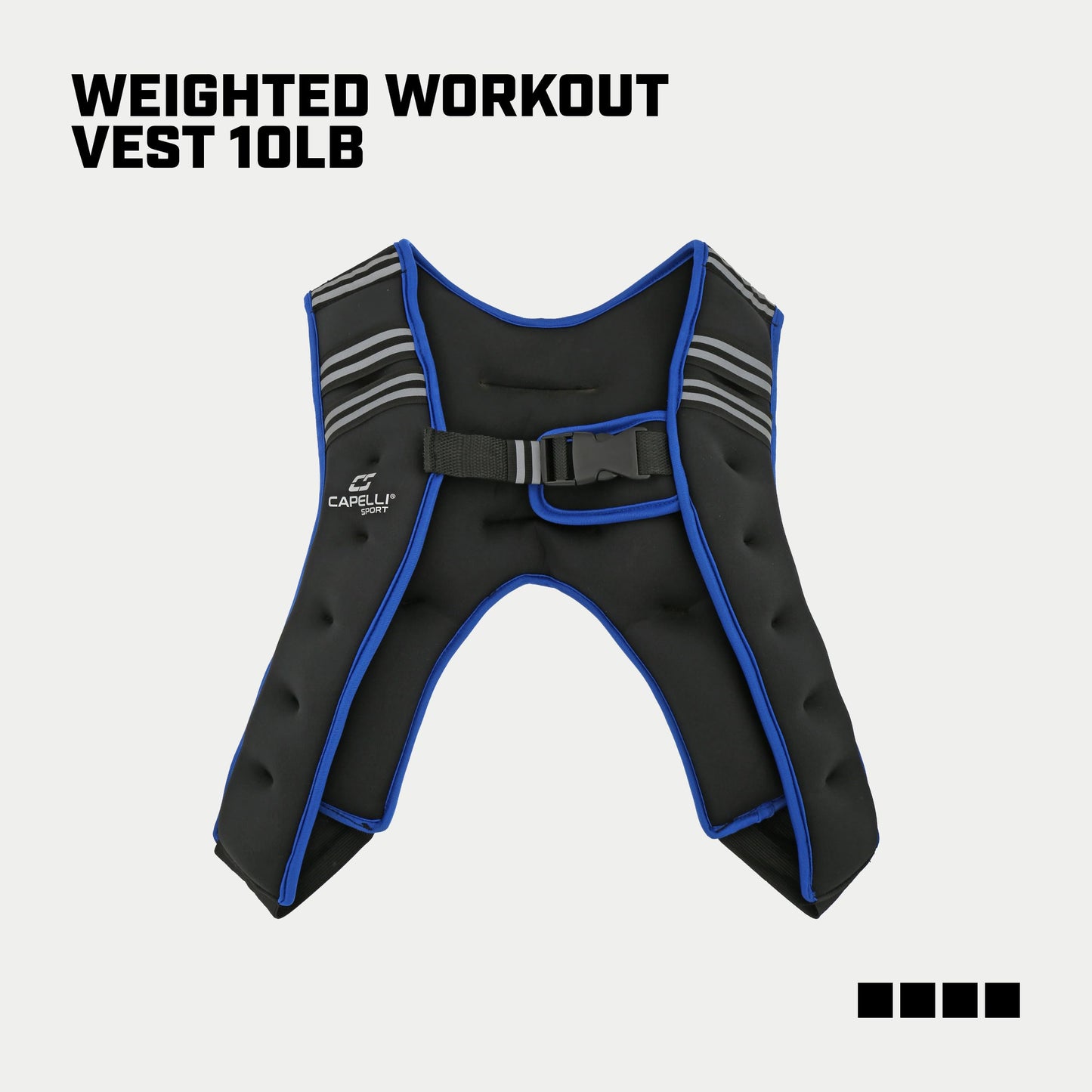 Capelli Sport Running Weighted Vest, Neoprene Adjustable Weighted Vest for Men and Women, Blue/Black, 10 lbs