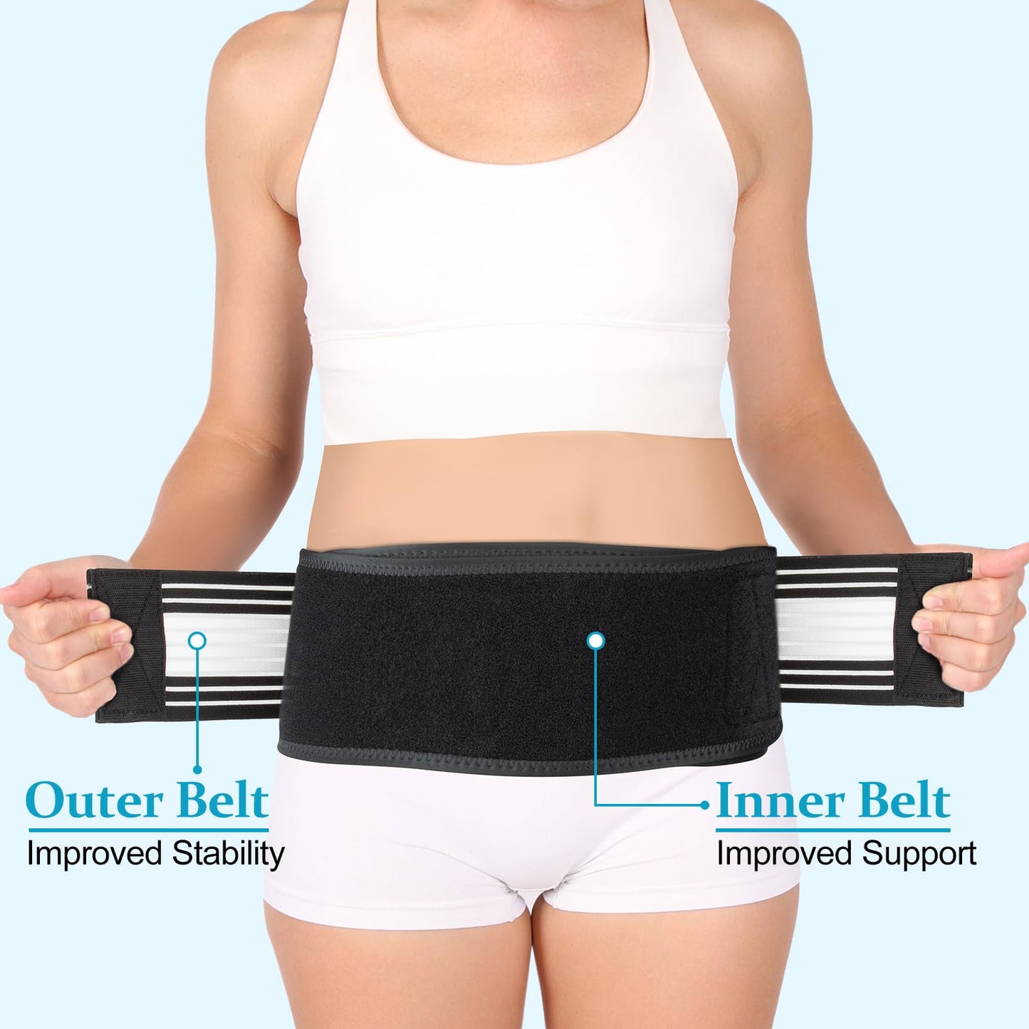 Zekeson Back Brace for Lower Back Pain, Si Belt, Sciatic Nerve, Relief for Sciatica, Hip, Spine Pain, Pelvic, Sacroiliac Belt-Breathable & Adjustable Lumbar for Women and Men
