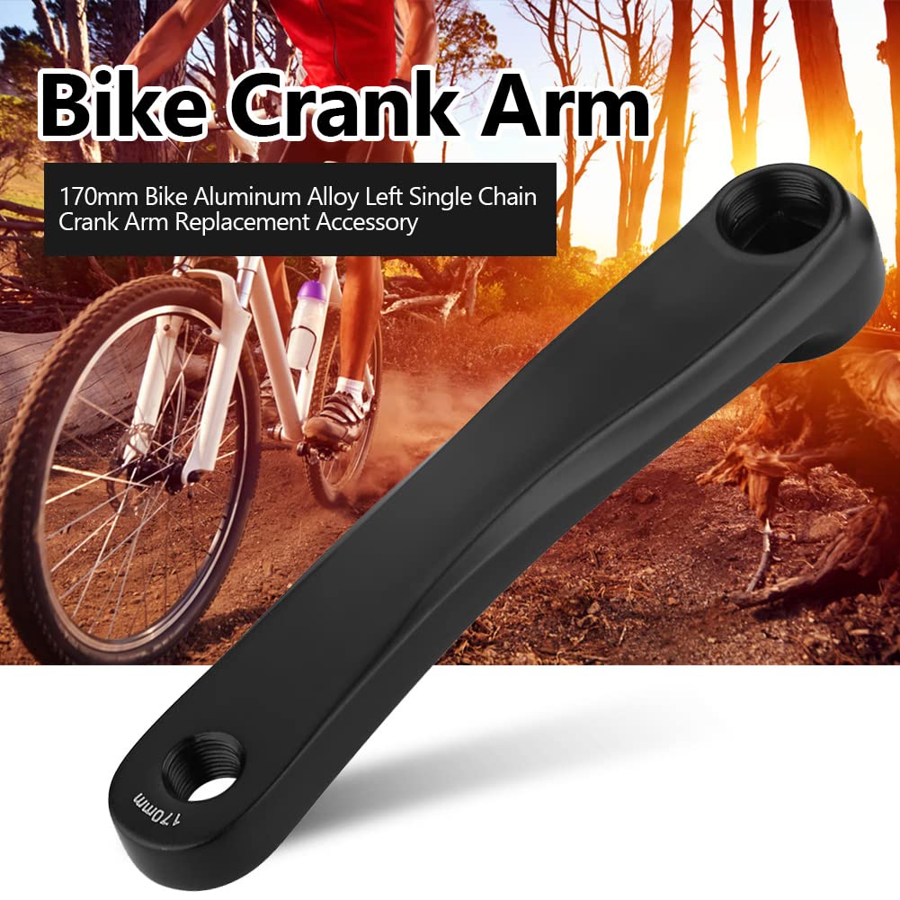 Mountain Bike Crank Arm, Lightweight Aluminum Alloy Replacement Left Crank 170mm Bicycle Crank for Mountain Cyclists, Trail Riders, Bike Repair Shops
