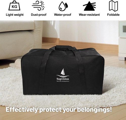 **Foldable Duffle Bag by [Brand Name] - Durable 54L Travel Tote with Zippers & Handles | 23.6"x11.8"x11.8"**