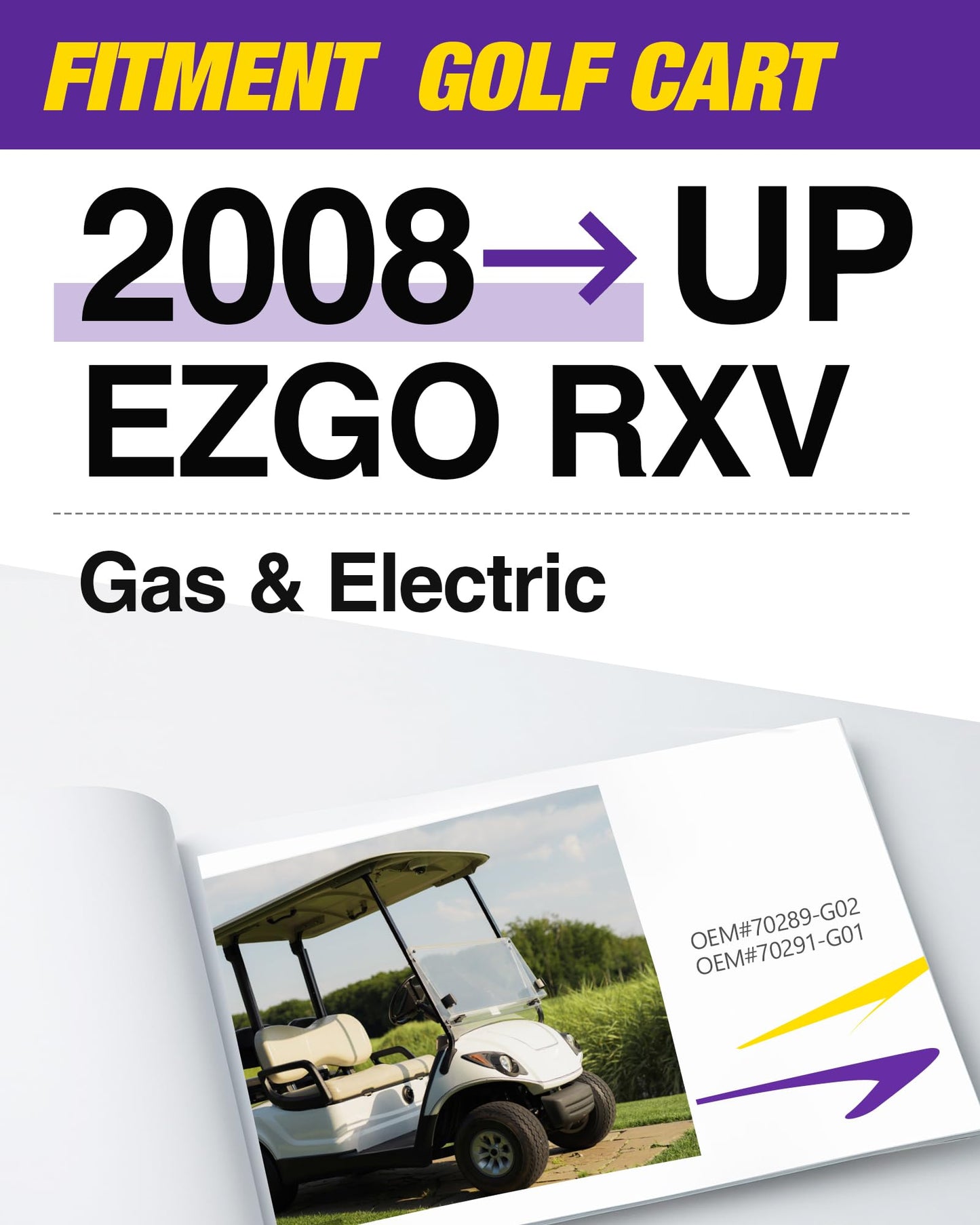 HOWBOW Ezgo RXV Suspension Bushing Kit include Hardware, Front A-Arm Polyurethane Bushings and Sleeves for 2008+ EZGO RXV Golf Cart Gas & Electric-Replaces OE#608086 601340 602085 601754 602415 600525