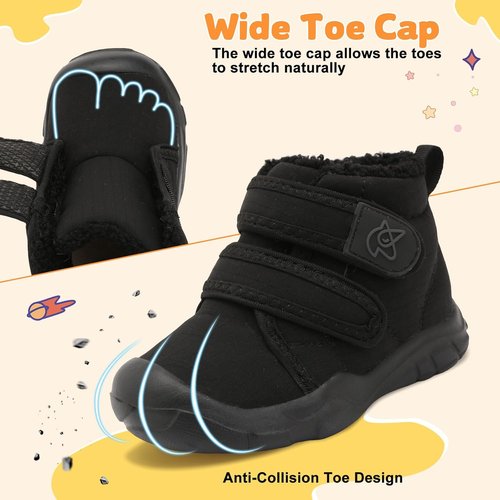LeIsfIt Toddler Boots - Cozy Plush Lining Winter Shoes for Girls & Boys | Warm Faux Fur Booties