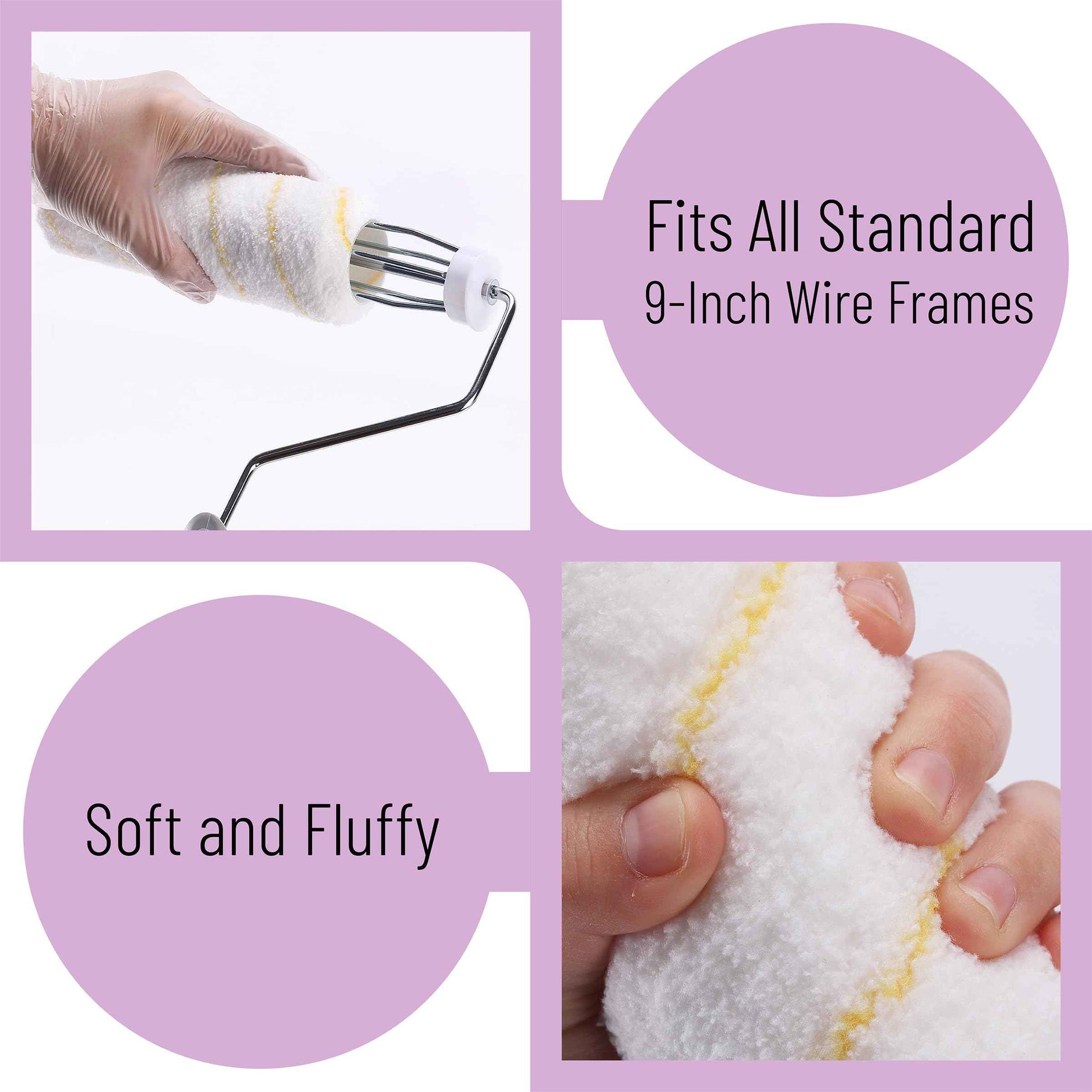 Bates- Paint Roller Covers, 9", Pack of 10, Covers for Paint Rollers 9 Inch, 9 Inch Paint Roller Covers, Paint Roller Cover, Paint Roller Covers 9 Inch, Large Paint Roller Covers