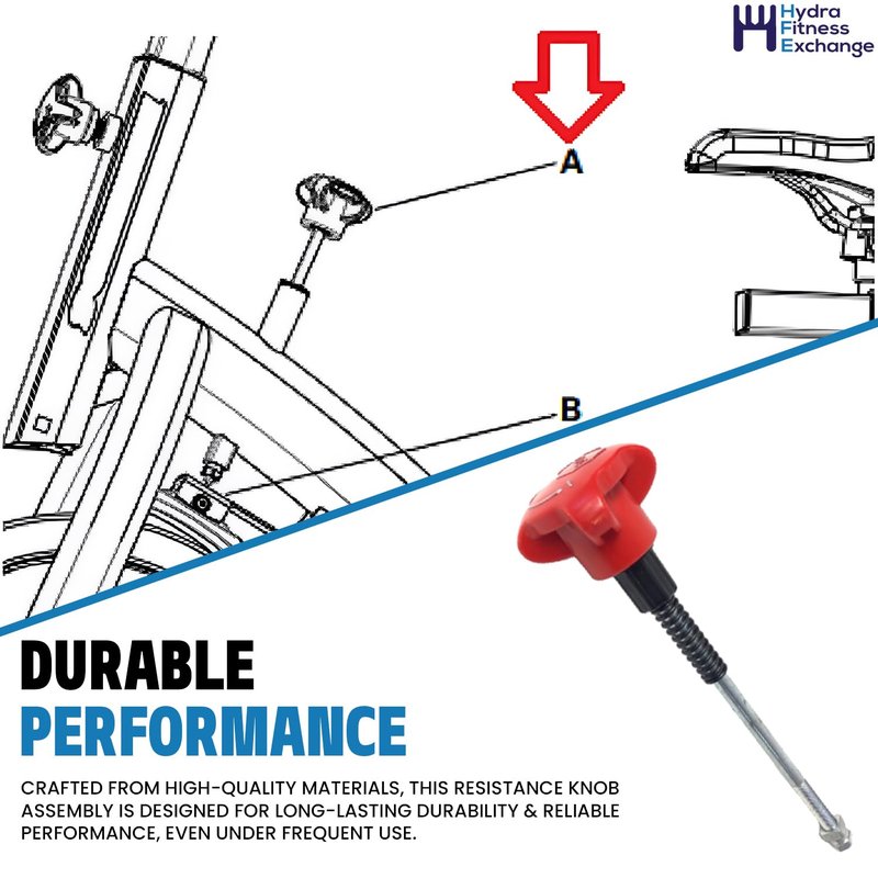 Hydra Fitness Exchange Lever Replacement Brake Knob Assembly for IC2 Stationary Bike Exercise Machines | Universal Resistance Knob | Lever Knob Indoor Cycling Resistance Knob for Home Indoor Gym