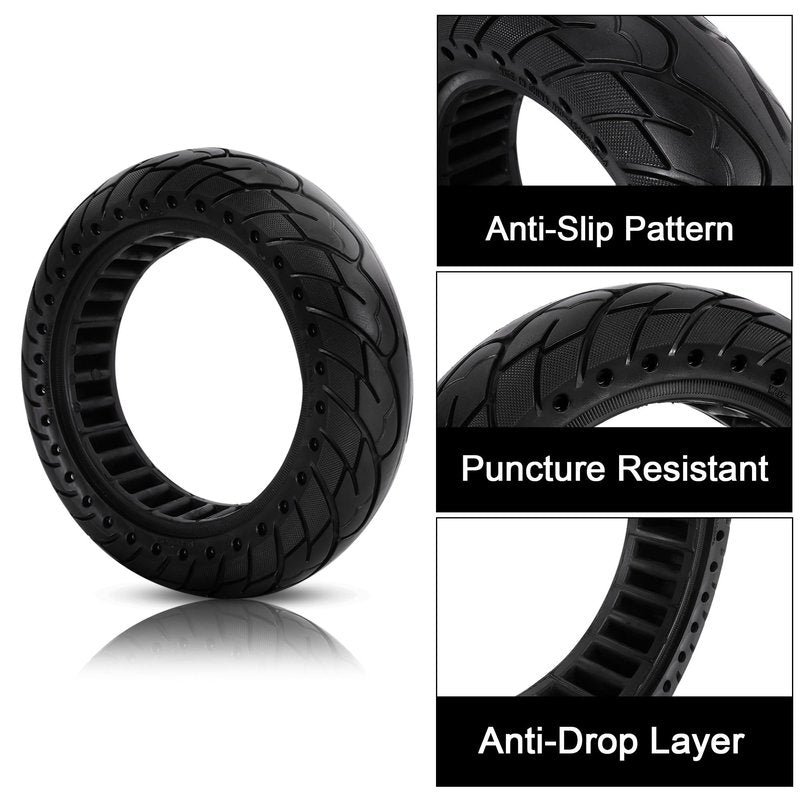 RUTU 2 PCS 10x2.5 Inches Solid Tire for Segway Ninebot MAX G30 G30P G30LP Gotrax G5 G6 Hover 1 Alpha Zero10X OKAI Neon Pro 60/70-6.5 Electric Scooter Replacement Wheel