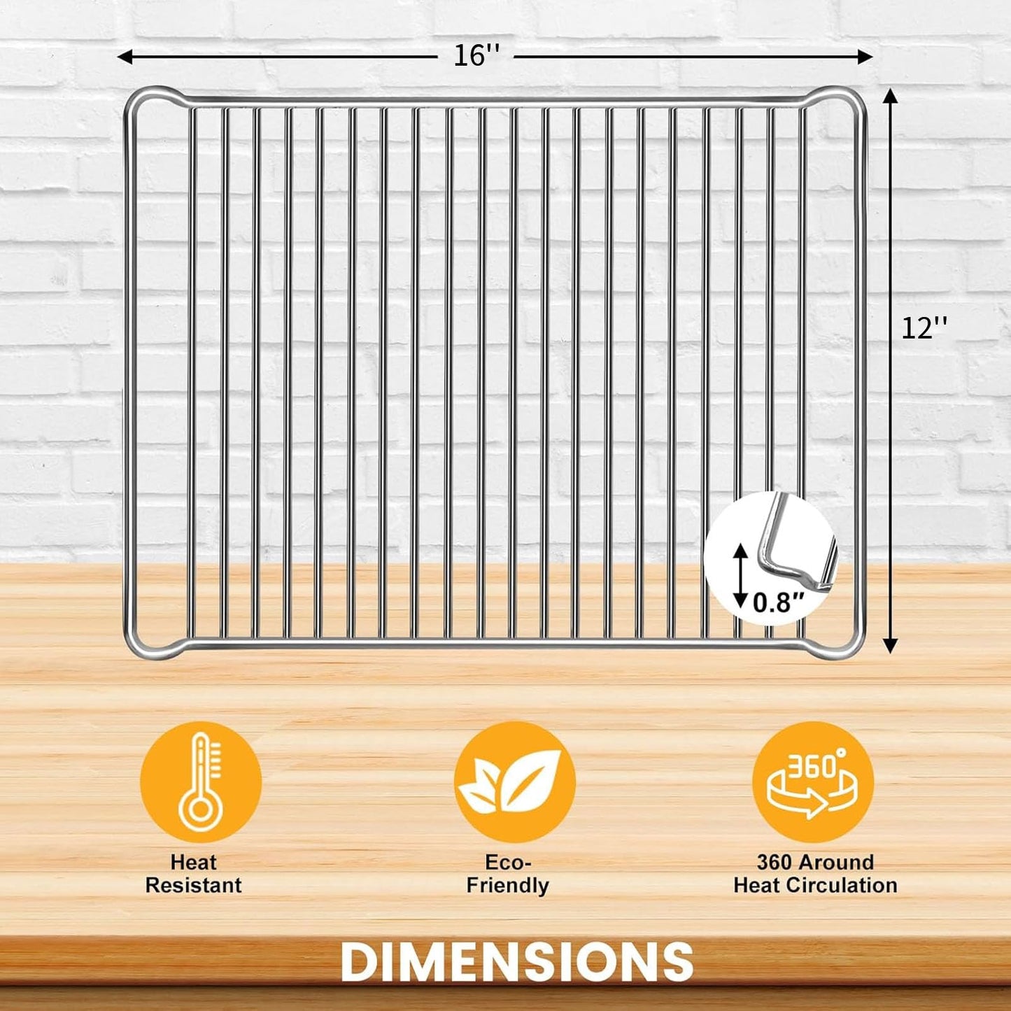 GWY Smart Oven Rack for Breville Air Fryer Countertop Oven BOV900BSS, 16''*12'' Stainless Steel Air Fryer Accessories Replacement Parts Roasting Steamer Grill Racks Baking Tray, Dishwasher safe