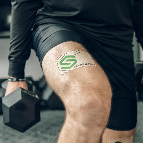 LUMINAS STAMINAPRO Patch - Water-Resistant Athletic Adhesive, Electroceutical Relief - Versatile Active Comfort, Long Lasting - Back, Joints, Knees, Hamstrings - 24 Pack (Large Tan Patches)