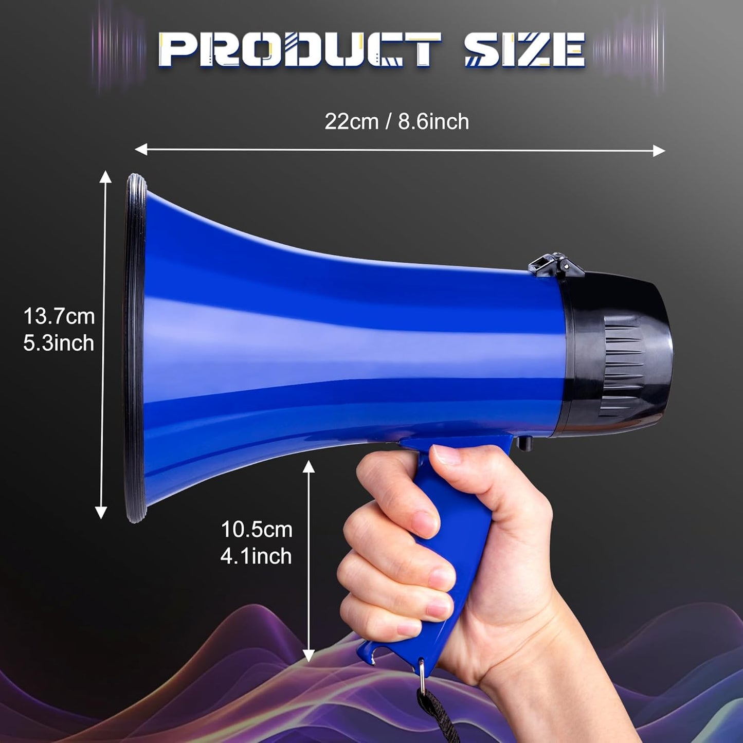 MyMealivos 20W Megaphone Bullhorn - Portable with Siren & 240s Recording | Volume Control, 300ft Range