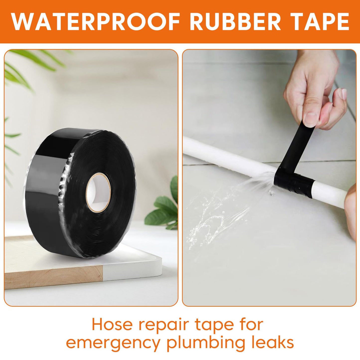 BSONEDO 36FT Self-Fusing Silicone Grip Tape for Handles, Waterproof Tape for Leaks, Plumbing & Electrical Use, Heavy Duty Hose & Cable Insulation