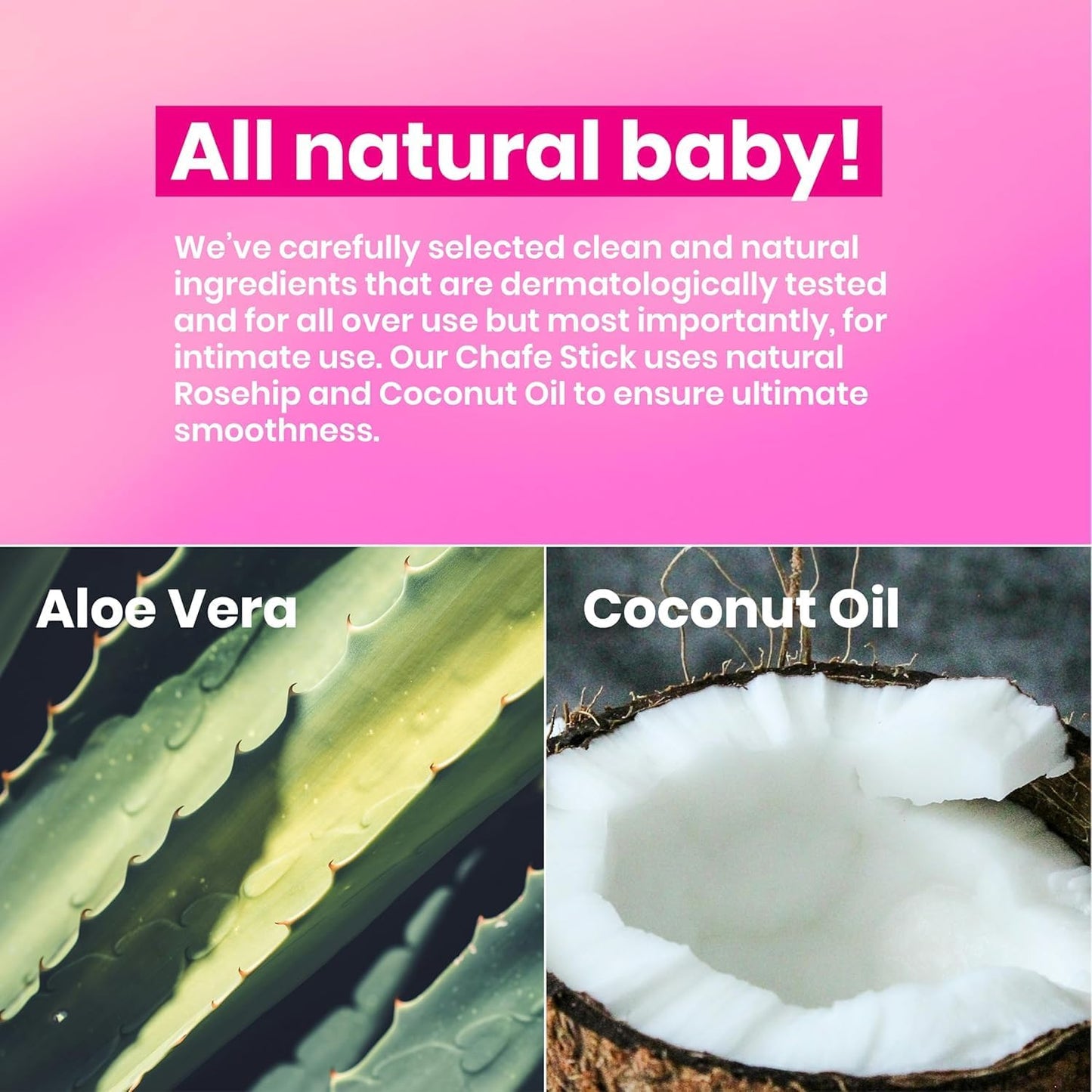 WOOWOO Anti-Chafe Stick for Women - Aloe Vera & Shea Butter Balm Prevents Thigh Rub & Skin Friction | Soothing Vegan Formula for Sensitive Areas | 1.6 fl oz (50 ml)