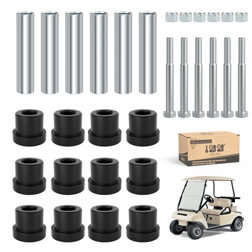 10L0L Complete Rear Leaf Springs & Shackles Bushing Sleeve Screw Bolt Kit for Club Car DS 1981-up Golf Cart, Replace OEM 1012303 1015583 8755 8754
