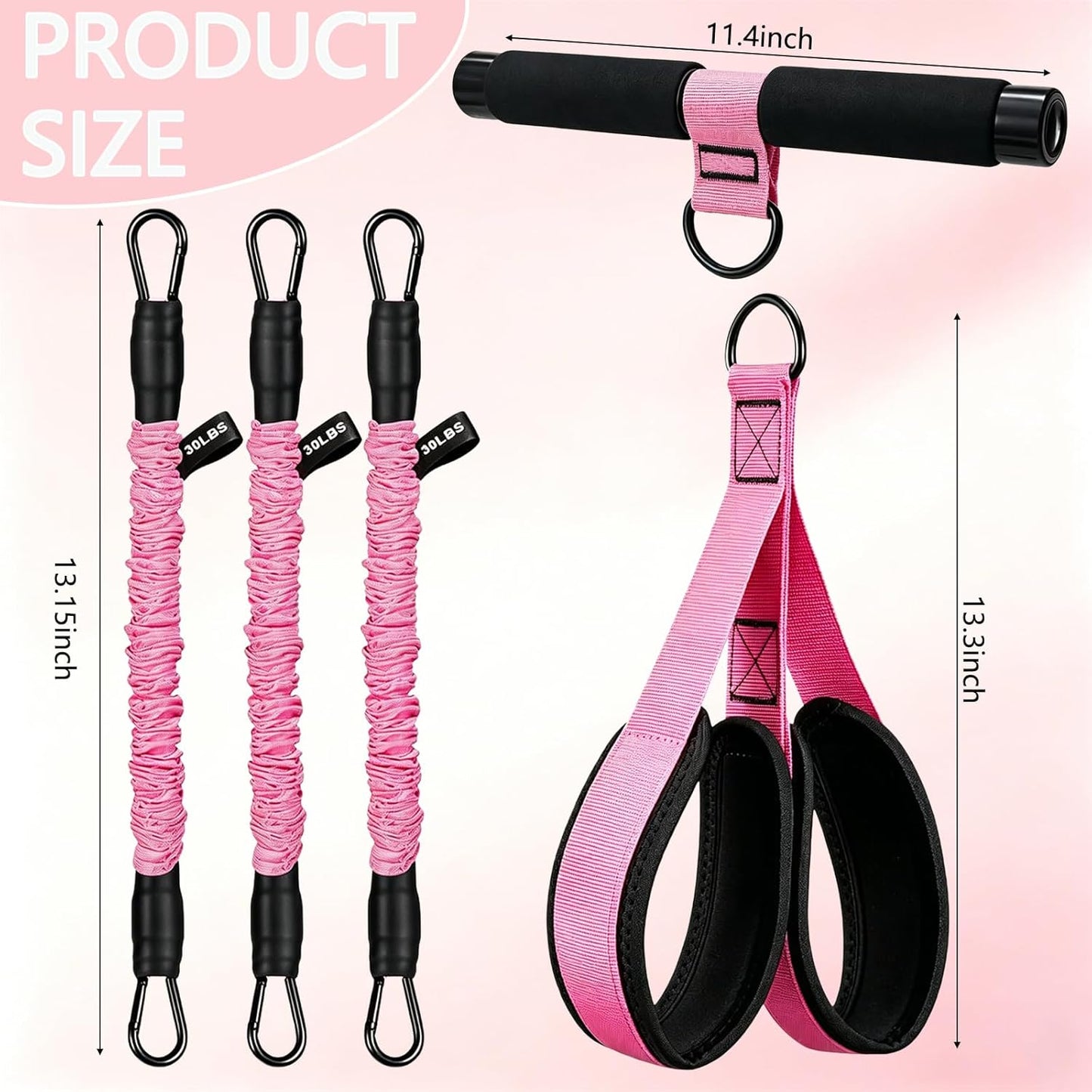 Skiennix Upgraded Pedal Resistance Band - Thickened Latex Tubes & Soft Foam Foot Pedal | Core & Arm Workout Equipment for Women