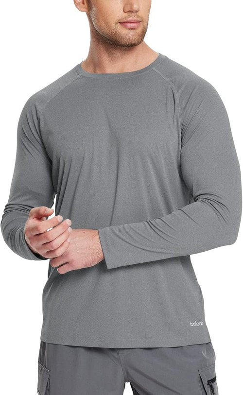 Baleaf Men's UV Protection Long Sleeve Rash Guard - SPF UPF 50+ Quick-Dry Fishing Shirt