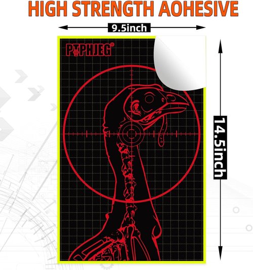 Fluorescent Splatter Turkey Targets - Highly Visible Shotgun Target Stickers for Practice | 9.5x14.5” (10/25/50 Pcs)