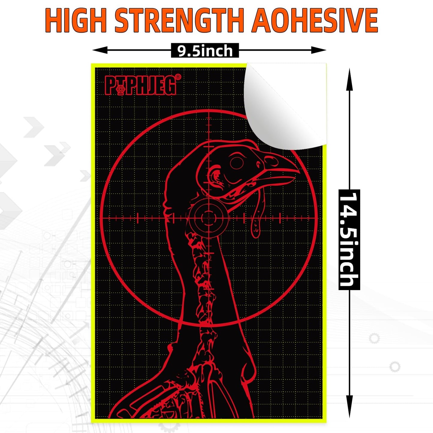 PTPHJEG Fluorescent Splatter Turkey Targets - Highly Visible Shotgun Target Sticker for Practice, 9.5×14.5"(10pcs)