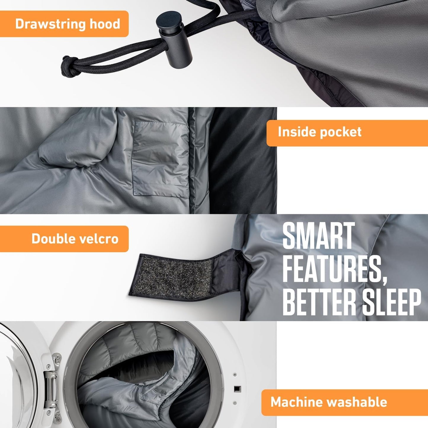 VENTURE 4TH Sleeping Bag - Lightweight & Warm for Adults, Kids & Couples | XXL Size for Hiking & Camping