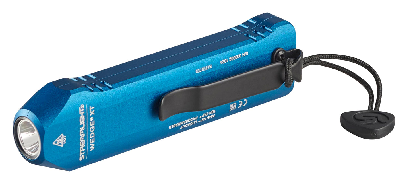 Streamlight 88825 Wedge XT 500-Lumen 1,900-Candela Flat Everyday Carry Flashlight, Includes USB-Cable and Pocket Lanyard, Blue C.O.P.S. Edition