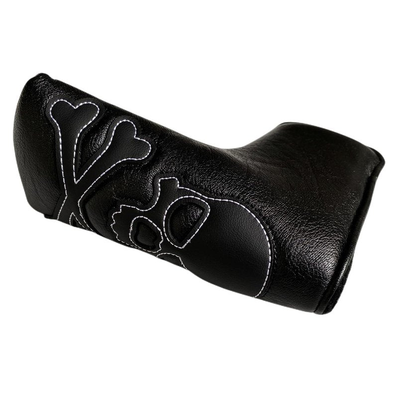 Skull Black Golf Blade Putter Head Cover Headcover Magnetic - Cool Golf Putter Cover Club Protective Case for Men - Synthetic Leather Putter Headcover