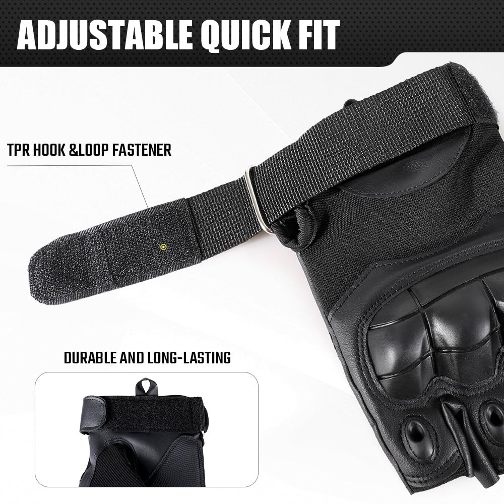 AXBXCX Fingerless Tactical Gloves for Men Women for Airsoft Paintball Cycling Motorcycle Summer Half Finger Gloves Black XL