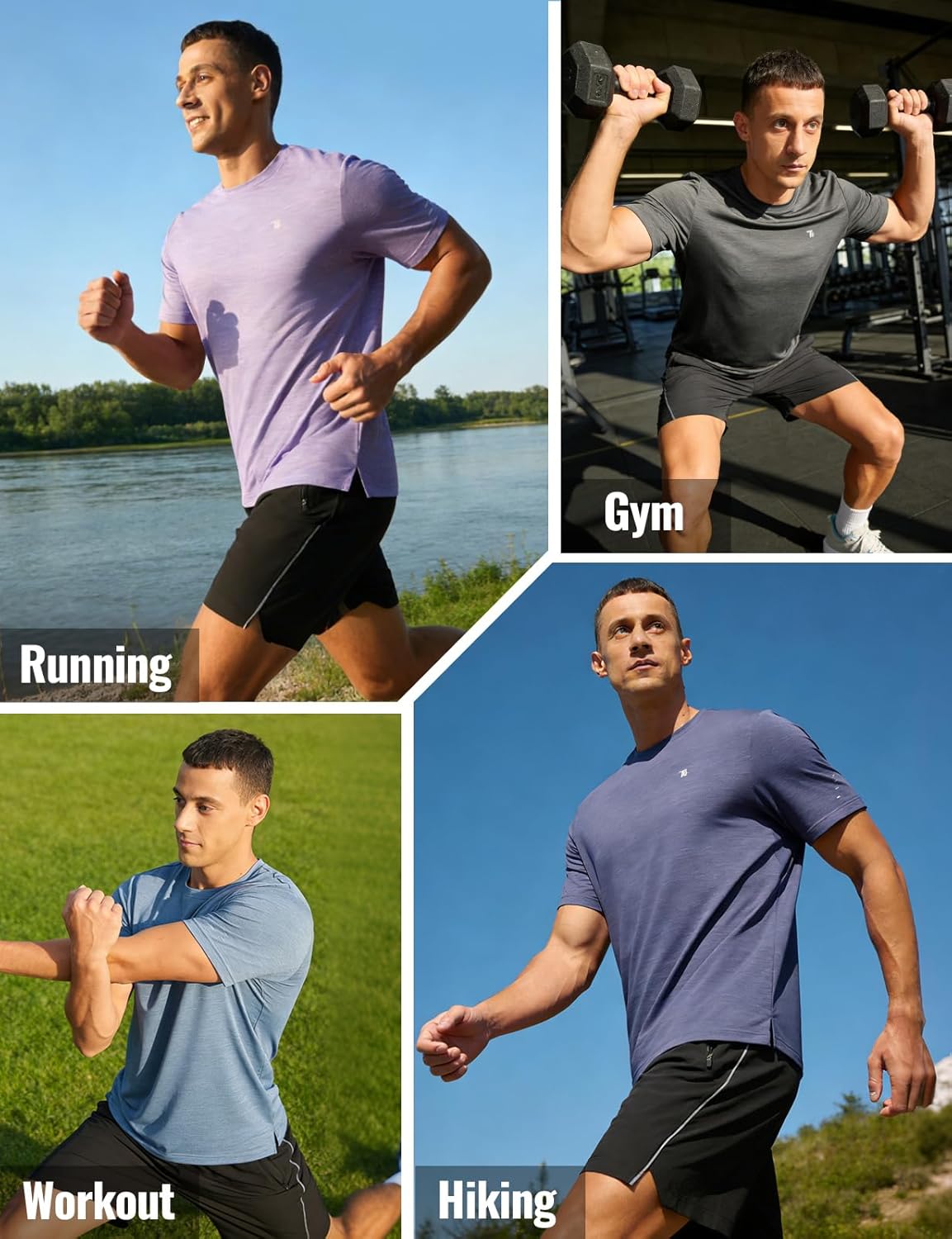 Rdruko Men's Dry Fit Workout Shirts - Moisture-Wicking Short Sleeve Athletic Tees | Perfect for Gym & Running
