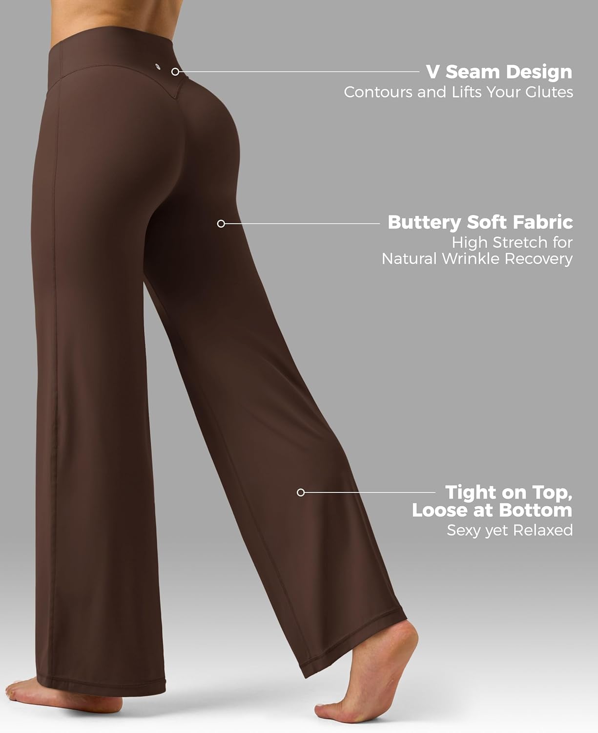 Willit Women's High Waist Buttery Soft Workout Leggings - 31" Straight Leg Yoga Pants in Deep Brown, XS