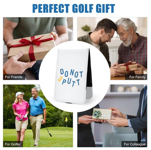 Acebirdie Leather Golf Scorecard Holder - Golf Scorecard & Yardage Book Holder Cover Universal Fit for Scorecard, Golf Accessories Fit for Most Back Pocket Golf Gifts (DO NOT 3PUTT)
