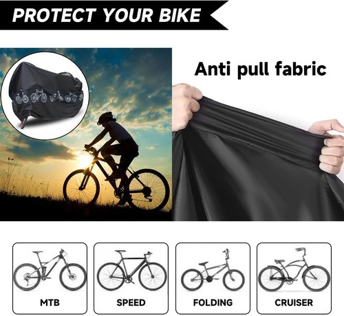 Bike Bicycle Cover - Waterproof & Dustproof 190T Material for 1 or 2 Bikes | Indoor/Outdoor Protection (Black)