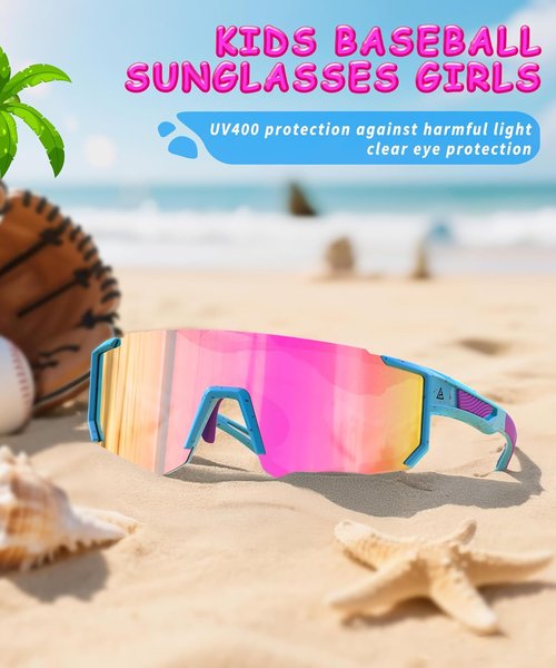 Kids Sunglasses - UV Protection Youth Baseball & Softball Glasses for Ages 4-14 | 3-Pack