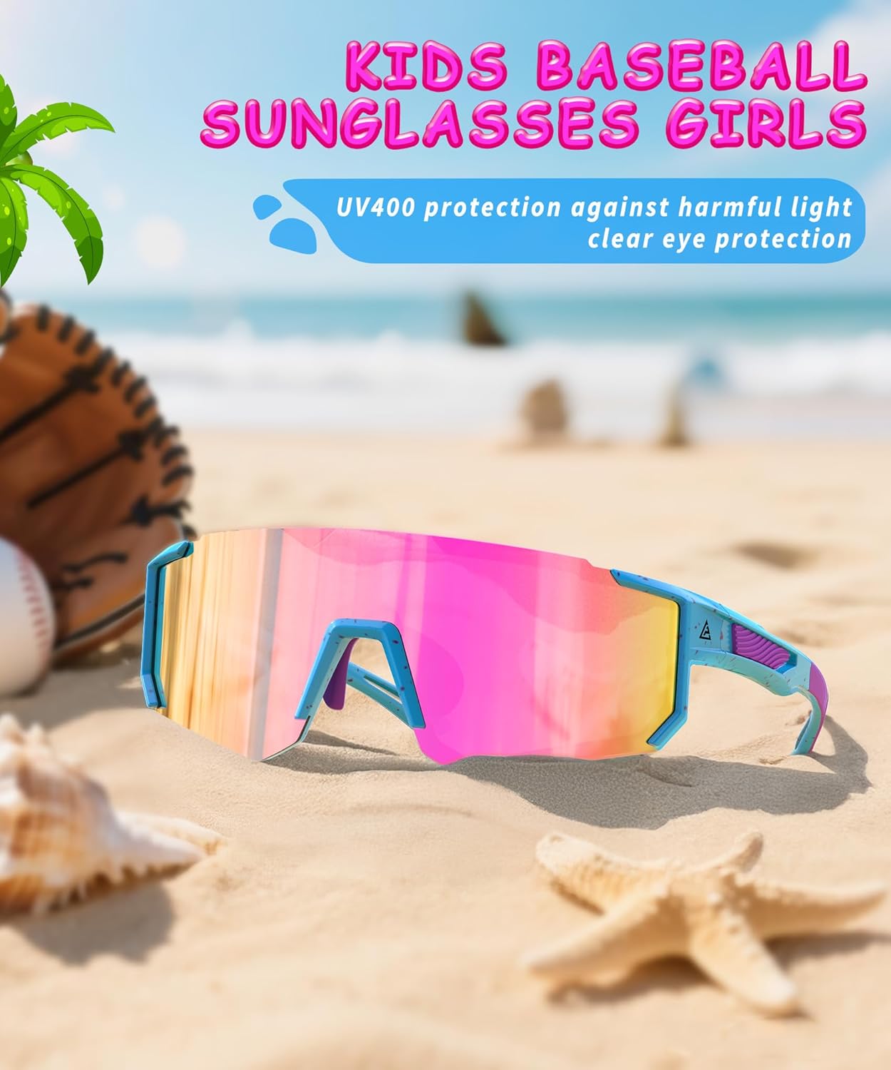 Skiennix Kids Sunglasses - UV Protection for Ages 4-14 | 3-Pack Youth Baseball & Softball Shades