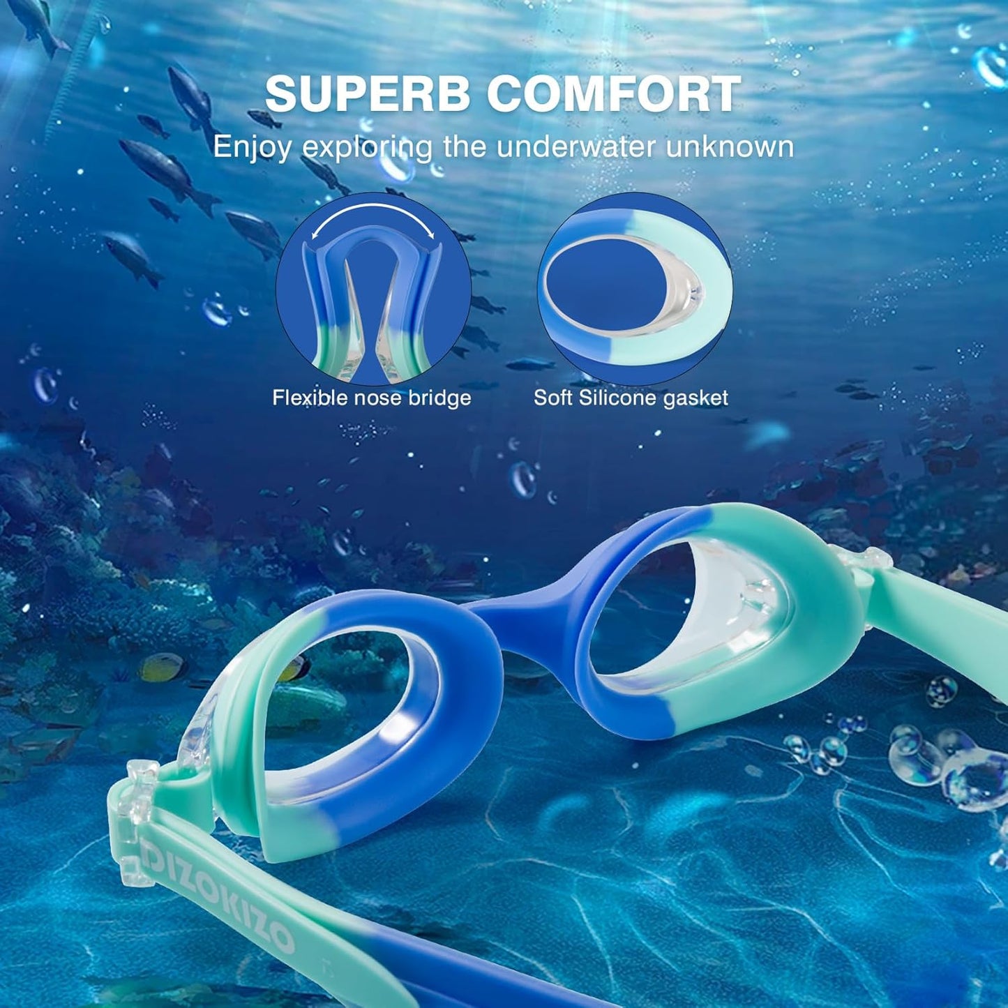 Skiennix Kids Swim Goggles - Anti-Fog UV Protection, Leak-Proof Design | 2 Pack for Ages 6-14