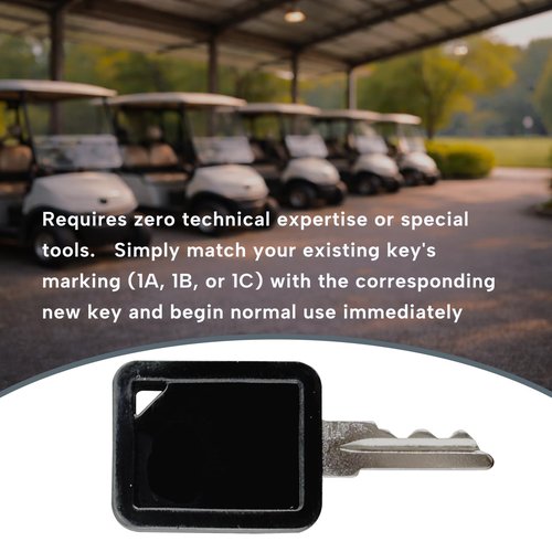 Qiqimingxin Golf Cart Key Set 1A & 1B &1C Replacement Keys Fit for Club Car Golf Cart Fit for Carryall 2014-Up Fit for Tempo Fit for Onward Lithium Replace 105068002 & 101974701 3-Pack Black