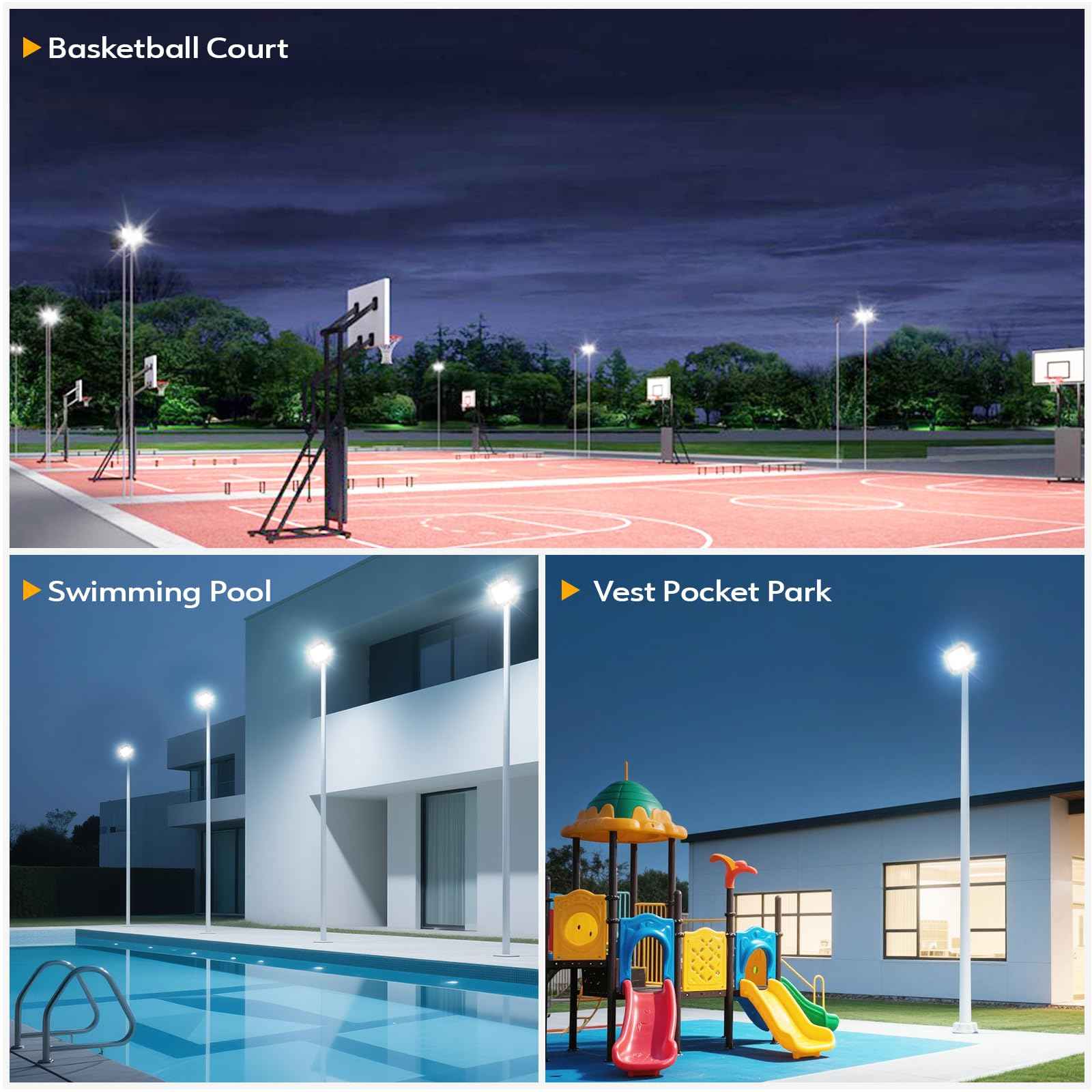 Leddictive 1 Pack LED Flood Lights Outdoor, 300W 30000LM Super Bright Floodlight Outside Work Light with 5.9FT Plug, IP65 Waterproof 6000K Outdoor LED Flood Light for Garage, Yard, Lawn, Garden