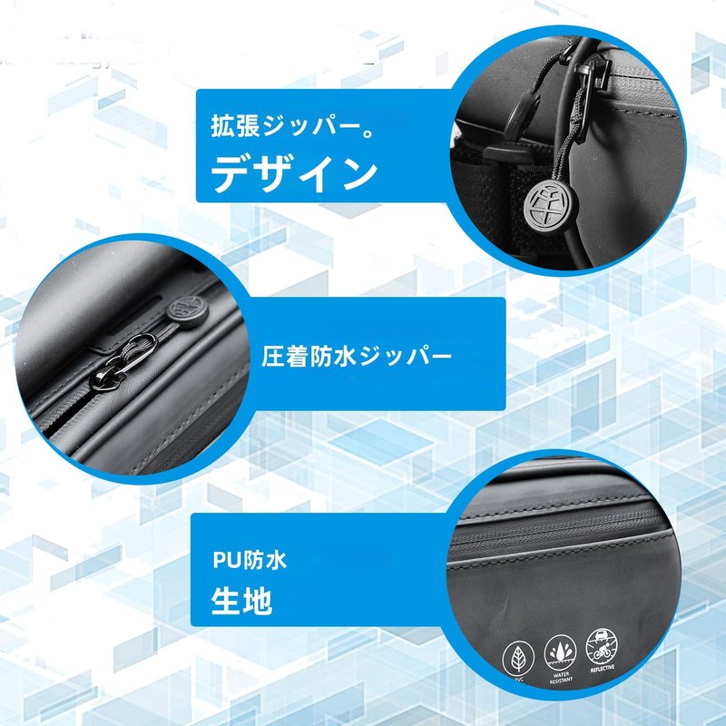 OFFBONDAGE Bike Handlebar Bag Waterproof with Large Reflective Area, Front Bike Frame Bag Bicycle Accessories for Gravel Mountain Road Cycling