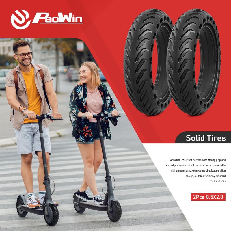 2Pcs 8.5x2.0 Solid Tire,8.5 Inches Electric Scooter 8.5 x 2.0 Front or Rear Replacement Solid Tires Compatible with Xiaomi M365/M365 Pro, Gotrax gxl V2/Gotrax XR 8 1/2 x 2 8.5x2 Solid Tires(T-008)