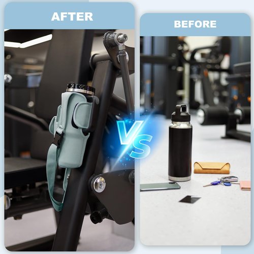 GIMHAI HOME Magnetic Gym Bags for Men & Women – Magnetic Bag Water Bottle Sling Bag for Stanley Cups | Water Bottle Holder with Card Pockets, AirPod Case for Fitness, Hiking, Workouts (Gray)