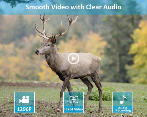GardePro E5S Trail Camera - 64MP Photos & 1296P HD Video | 0.1s Trigger, 100ft Night Vision