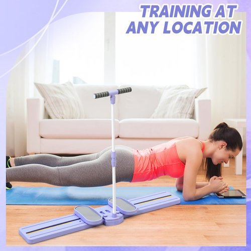 Motionchic Purple Adjustable Ski Machine, Simulated Ski Trainer Exercise Machine, Hip Trainer, Exercise Equipment for Leg Pelvic Floor Muscle Workout, Foldable Design for Home Workouts