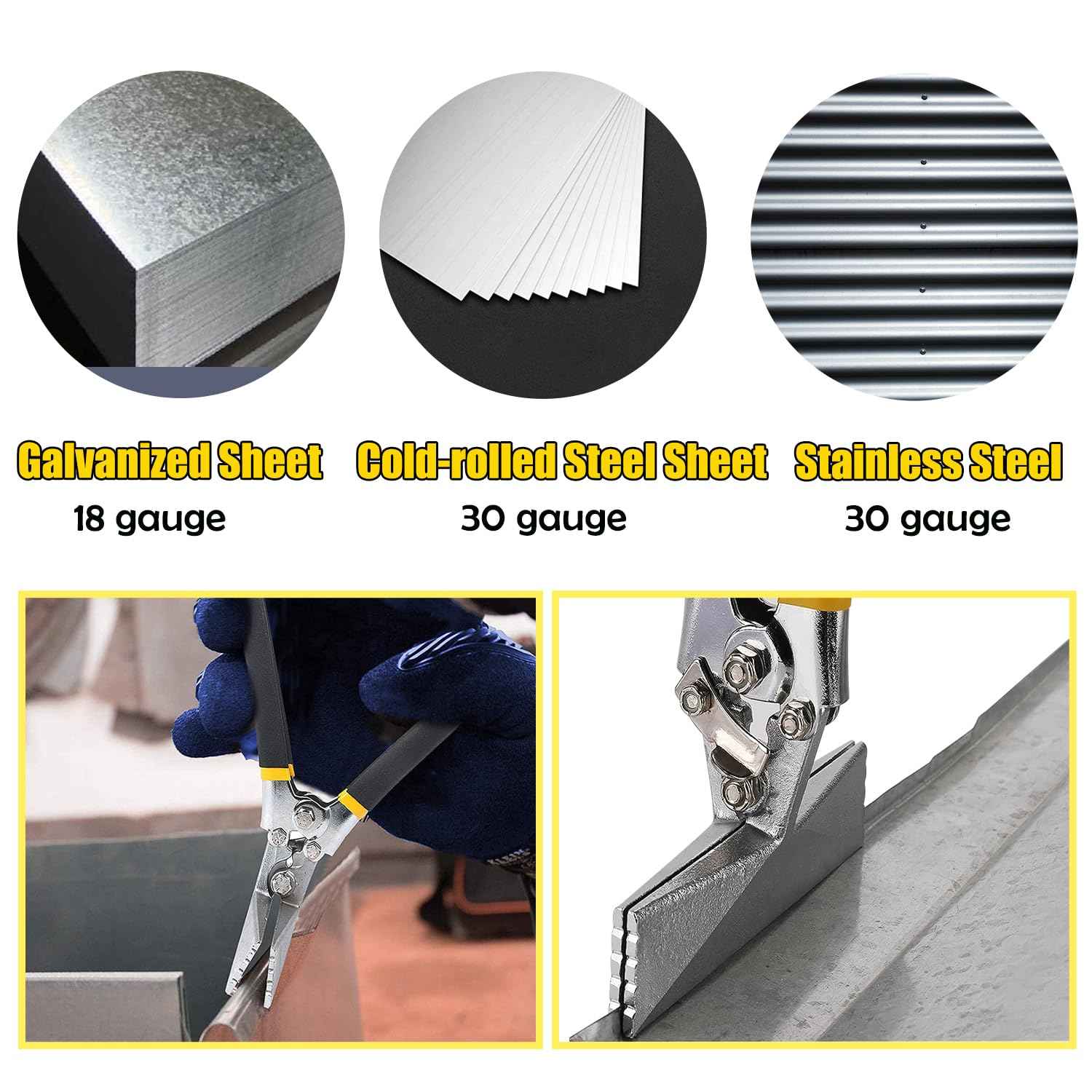 Socpuro Sheet Metal Hand Seamer, 6 Inch Straight Jaw Sheet Metal Bender Tool Non-Slip Handle Seamer Tool for Bending and Flattening Sheet Metal