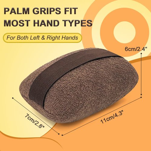 Zelen Palm Grip Protector for Hand Contracture Cushion Palm Splint Guard Finger Contracture Cushion with Elastic Band for Bedridden (Brown, 1 Pair)