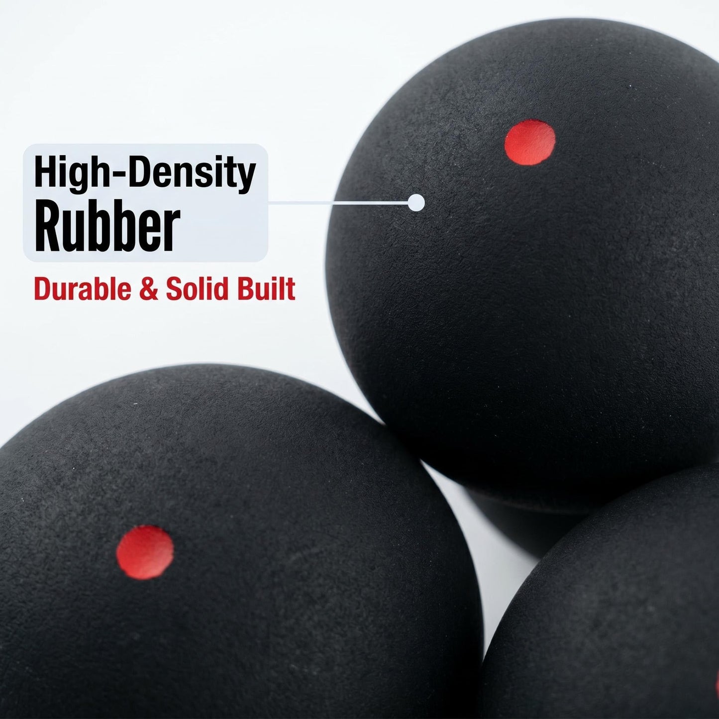 VisnzvLux 3 Pieces Black with Red Dot Squash Ball Custom Logo Professional high Elasticity Resistant to Play for Training and Practice