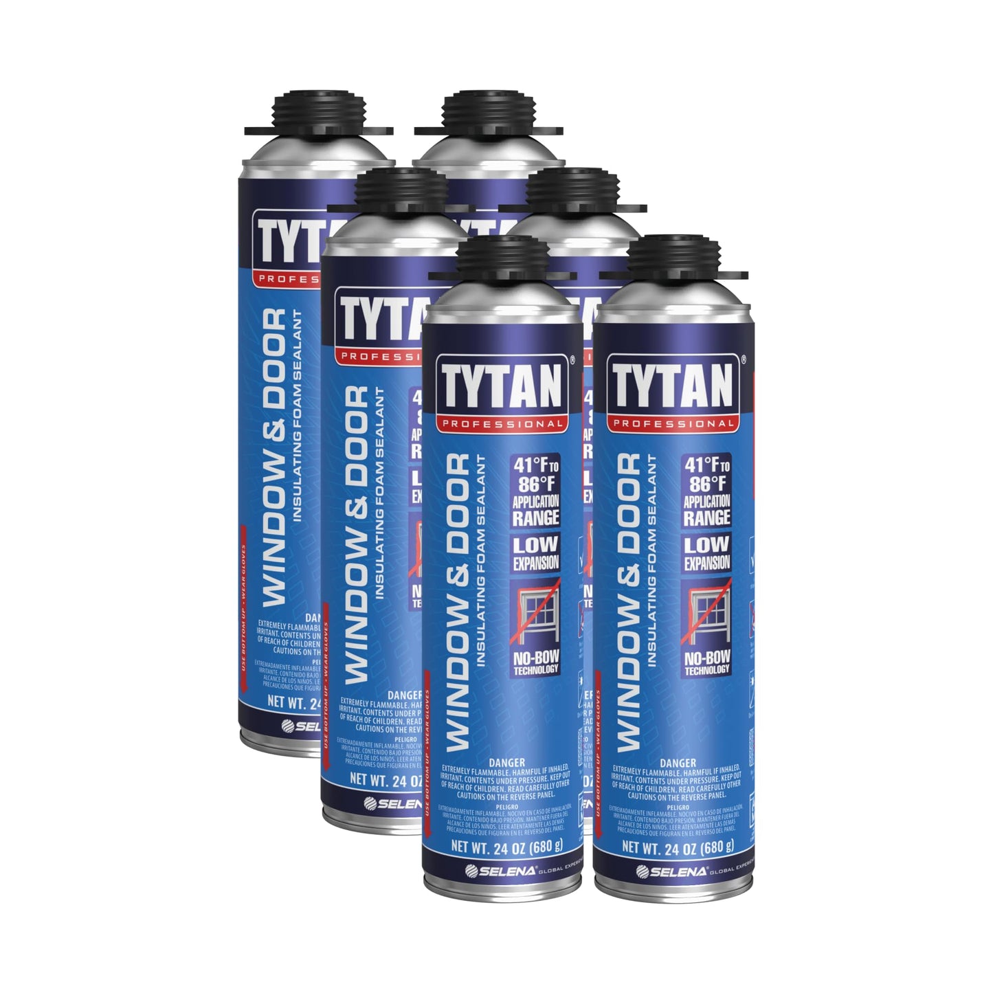 Window & Door Insulating Foam Sealant, High R-Value for Superior Insulation, Water-Resistant, Low Expansion, Eco-Friendly, AAMA & UL Verified (6x24 oz)