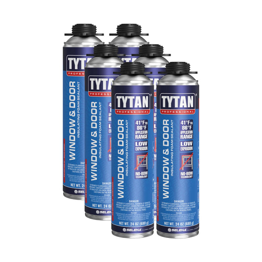 Window & Door Insulating Foam Sealant, High R-Value for Superior Insulation, Water-Resistant, Low Expansion, Eco-Friendly, AAMA & UL Verified (6x24 oz)