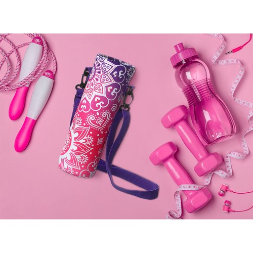 CHENGU 3 Pack 25 oz Neoprene Water Bottle Carrier Bag with Adjustable Shoulder Strap Water Bottle Holders for Adults Sports Gym Hiking Camping Walking(Mandala Style)