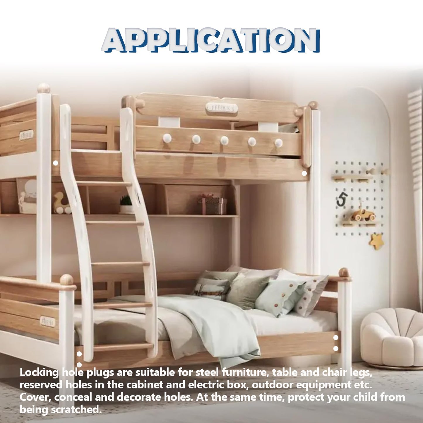 Tugermoola 200PCS 8 Sizes Plastic White Hole Plugs for Round Holes - 1/5" 1/4" 5/16" 3/8" 1/2" 5/8" 3/4" 1"