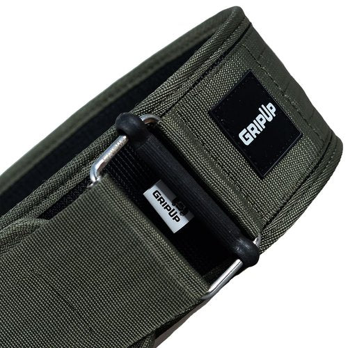 GripUp Self-Locking Weight lifting Belt AUTO LOCK 4 Inch Gym Belt Adjustable Buckle For Fitness Powerlifting Bodybuilding Weightlifting Deadlift Olympic Cross Training Back Support Men & Women (Green, XX-Large)