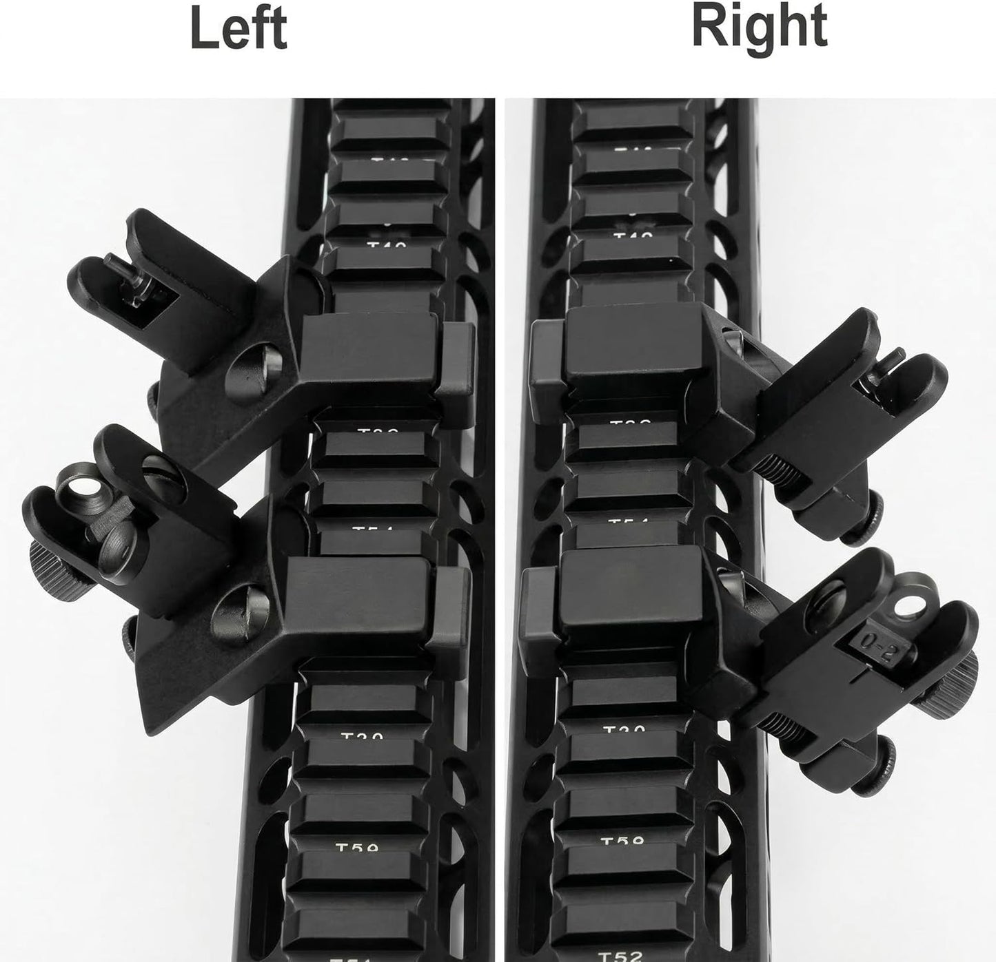 45 Degree Offset Flip Up Sight - Low Profile Design for Quick Transition | Front & Rear Sights