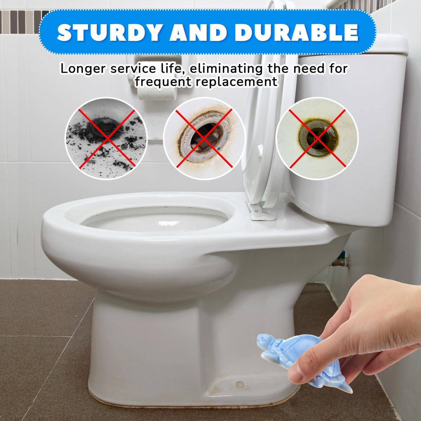 Colingmill 2 Pcs Decorative Toilet Bolt Covers Ceramic Sea Turtle Toilet Bolt Caps Cute Sea Turtle Bathroom Decor Fun Themed Gadgets Easy Installation Replacement Parts